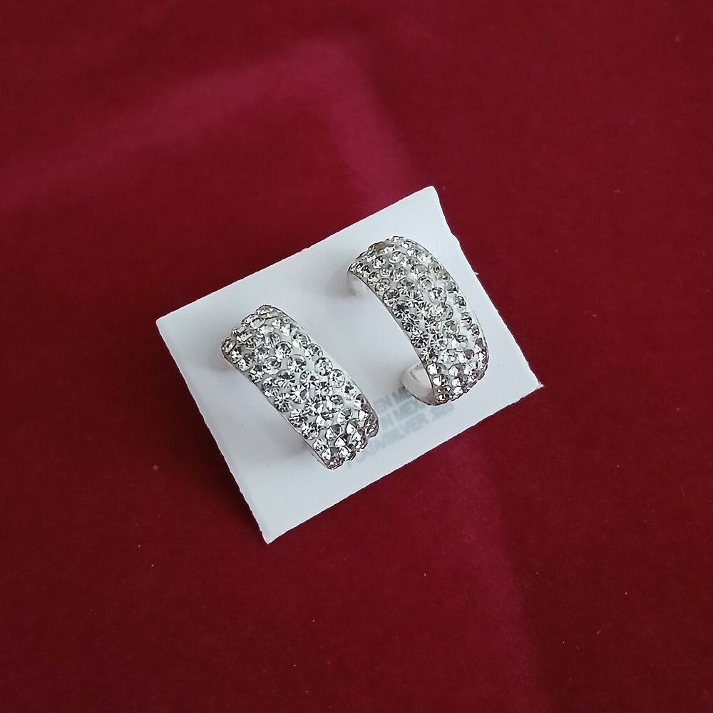 Shiny Hoop Earrings Silver.925